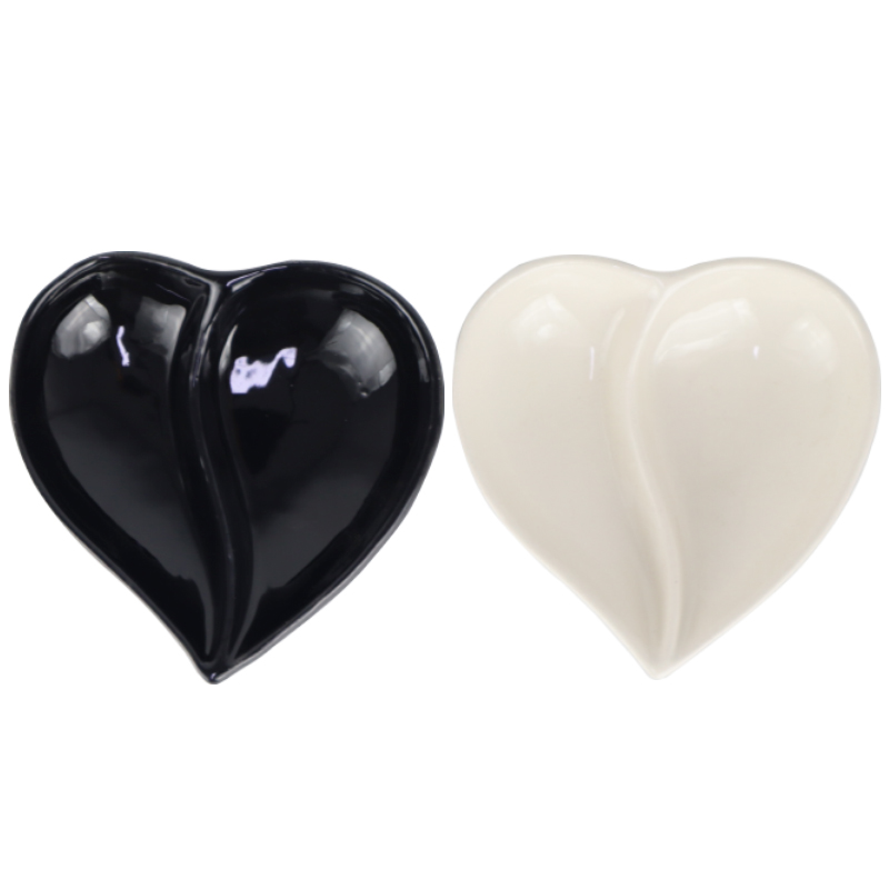 PLAT CERAMIQUE 2 COMPARTIMENTS 10X2.5 CM MIX BLANC/NOIR