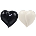 PLAT CERAMIQUE 2 COMPARTIMENTS 10X2.5 CM MIX BLANC/NOIR