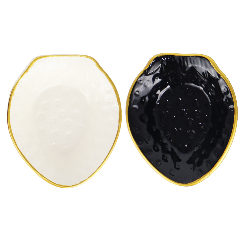PLAT CERAMIQUE 12X8 CM MIX BLANC/NOIR