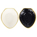 PLAT CERAMIQUE 12X8 CM MIX BLANC/NOIR