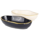 PLAT CERAMIQUE 14X8X3.5 CM MIX BLANC/NOIR
