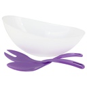 BOL SALADE AVEC CUILLERE 32X20X10 CM BLANC