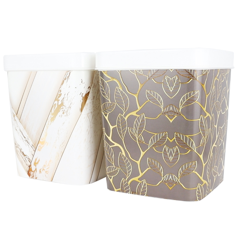 1 PC BOITE RANGEMENT DESIGN 3.75 LITRES MIX MARBRE NOIR/BLANC
