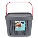PANIER DESIGN PLASTIQUE AVEC COUVERCLE 12 LITRES MIX ROSE/ROUGE/BLEU/GRIS/BLANC