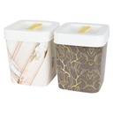 1 PC BOITE RANGEMENT DESIGN 1.1 LITRES MIX MARBRE NOIR/BLANC