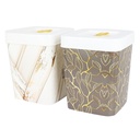 1 PC BOITE RANGEMENT DESIGN 2 LITRES MIX MARBRE NOIR/BLANC