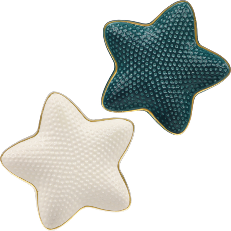 PLAT CERAMIQUE 16 CM MIX VERT/BLANC