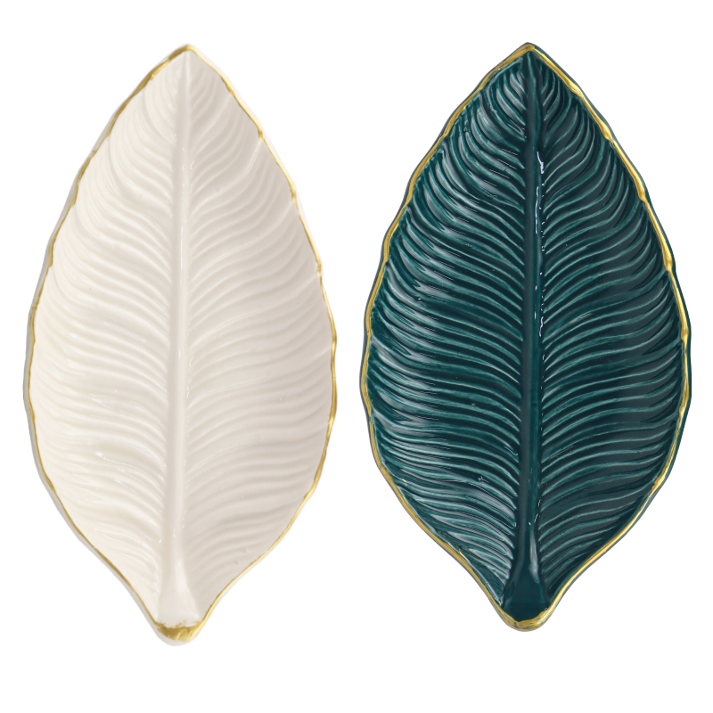 PLAT CERAMIQUE 20X11 CM MIX VERT/BLANC