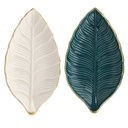 PLAT CERAMIQUE 20X11 CM MIX VERT/BLANC