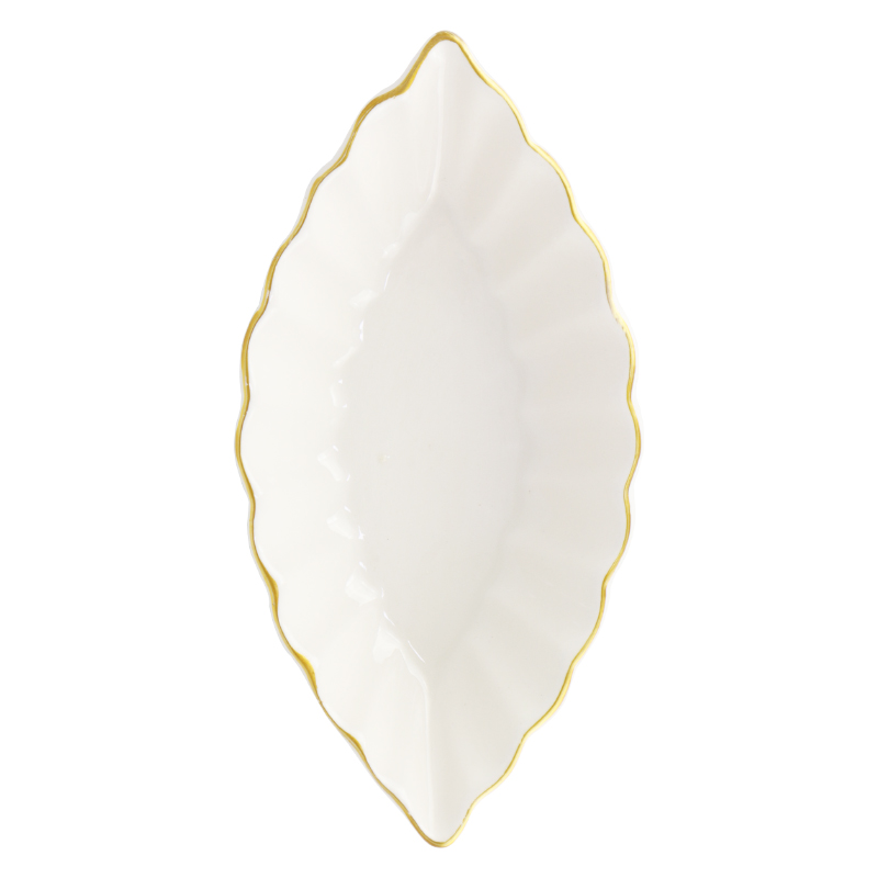 PLAT CERAMIQUE 21X10X4 CM COULEUR BLANC