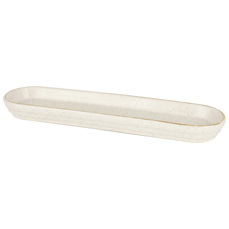PLAT CERAMIQUE 27X7X2 CM COULEUR BLANC