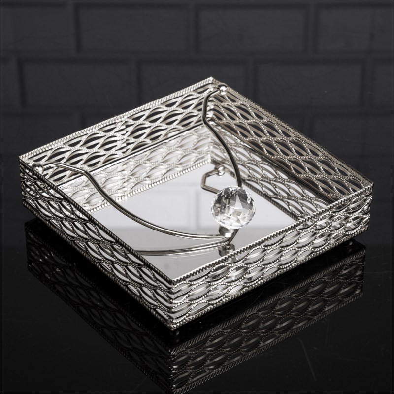 PORTE PAPIER DESIGN NIL 18X18 CM MODELE ARGENT