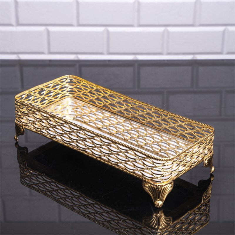 PLATEAU DECO DESIGN NIL 31X14 CM MODELE OR 