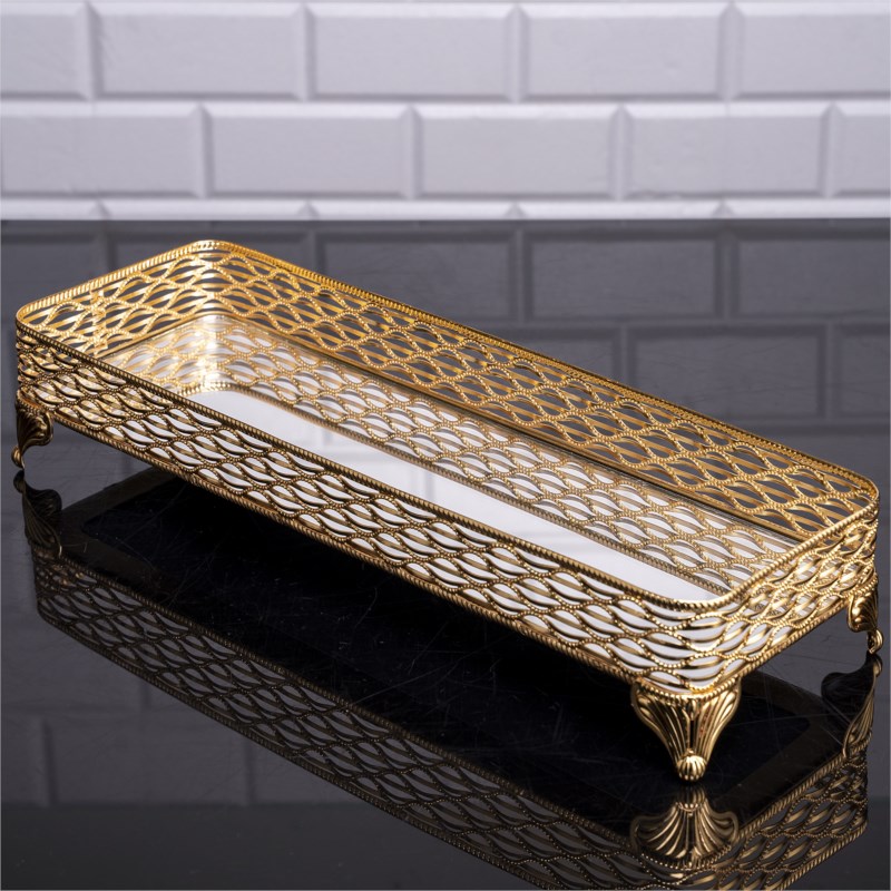PLATEAU DECO DESIGN NIL 40X14 CM MODELE OR 