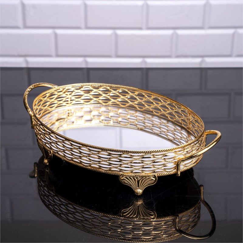 PLATEAU DECO OVAL DESIGN NIL 36X20 CM MODELE OR 