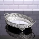PLATEAU DECO OVAL DESIGN NIL 36X20 CM MODELE ARGENT