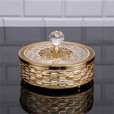 BOITE AVEC COUVERCLE EN VERRE 16 CM DESIGN NIL MODELE OR 