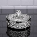 BOITE AVEC COUVERCLE EN VERRE 16 CM DESIGN NIL MODELE ARGENT