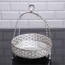 PANIER DECO DESIGN NIL AVEC POIGNEE 28X20 CM MODELE ARGENT