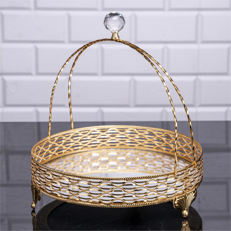 PANIER DECO DESIGN NIL AVEC POIGNEE 30X25 CM MODELE OR 