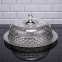 CLOCHE A GATEAU DESIGN NIL 33X11 CM MODELE ARGENT 