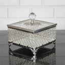 BOITE DECO CARRE VERRE 14X14X15CM MODELE ARGENT 