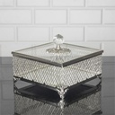 BOITE DECO CARRE VERRE 18X18X15CM MODELE ARGENT