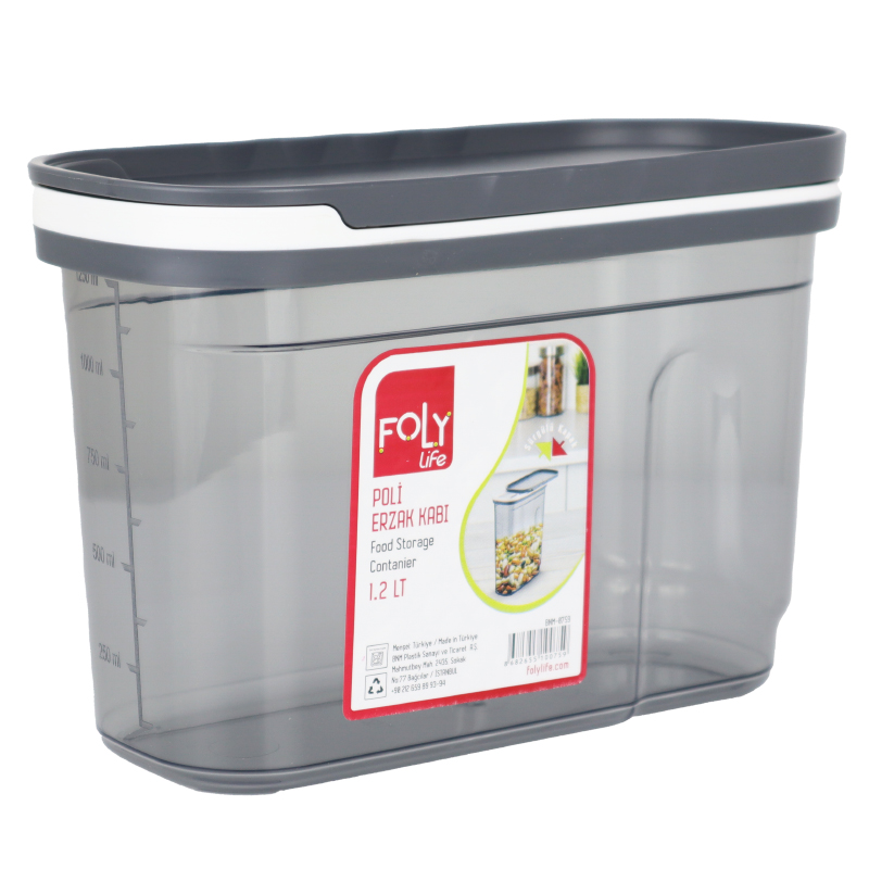 RANGEMENT ALIMENTS SEC PLASTIQUE 1.25 LITRES COULEUR MAT