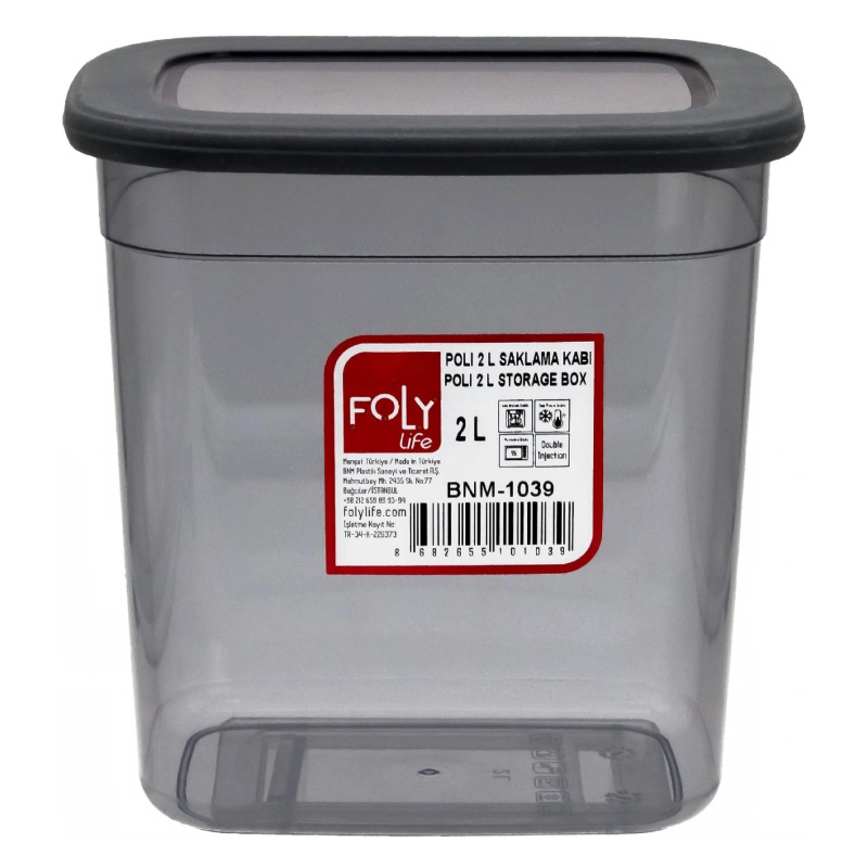 RANGEMENT ALIMENTS SEC PLASTIQUE 2 LITRES COULEUR MAT