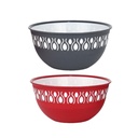 BOL 1 LITRE PLASTIQUE 16X16X7.7 CM MIX GRIS/ROUGE