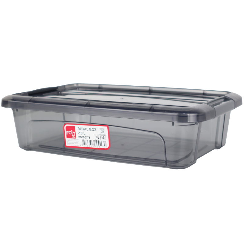 BOITE RANGEMENT PLASTIQUE 2.8 LITRES 19.5X29.5X7.5 CM COULEUR MAT 