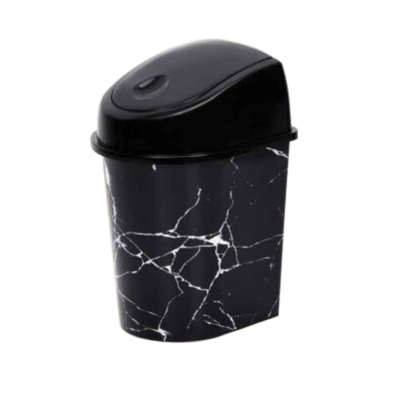 POUBELLE 3 LITRES MIX MARBRE BLANC/NOIR
