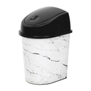 POUBELLE 6.5 LITRES MIX MARBRE BLANC/NOIR