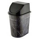 POUBELLE 20 LITRES MIX MARBRE BLANC/NOIR