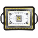 PLATEAU DECO PLASTIQUE 39X26 CM MIX BLANC/NOIR
