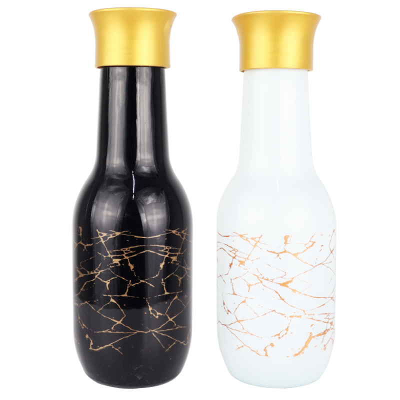 BOUTEILLE VERRE 1000 CC MIX NOIR/BLANC