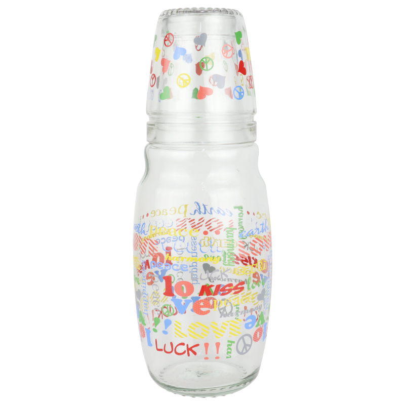 BOUTEILLE AVEC VERRE 1.5 LITRES MIX DESIGNS
