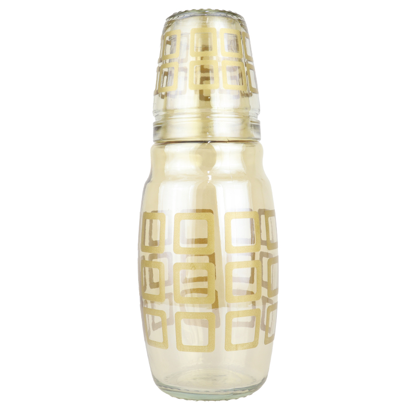 BOUTEILLE AVEC VERRE 1.5 LITRES DESIGN OR