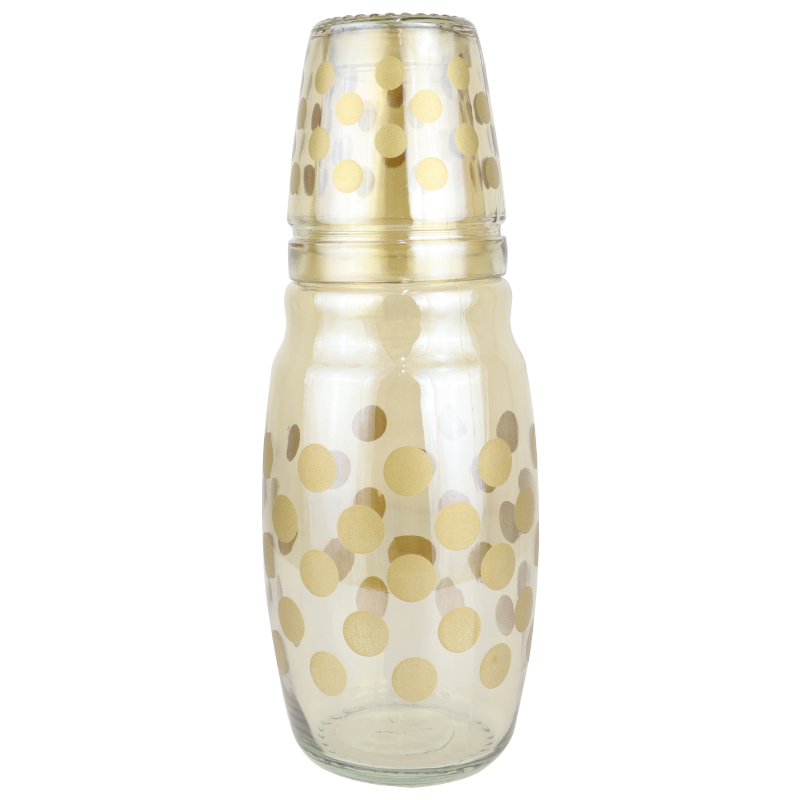 BOUTEILLE AVEC VERRE 1.5 LITRES DESIGN OR