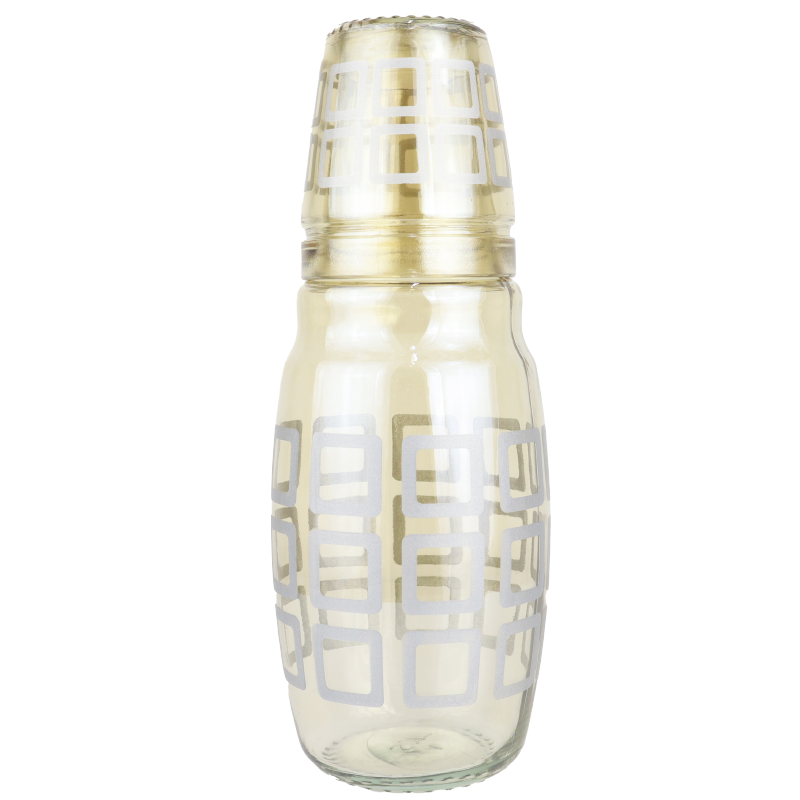 BOUTEILLE AVEC VERRE 1.5 LITRES DESIGN OR