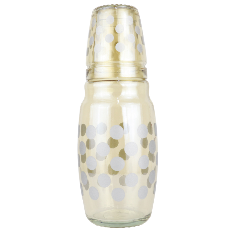 BOUTEILLE AVEC VERRE 1.5 LITRES DESIGN OR