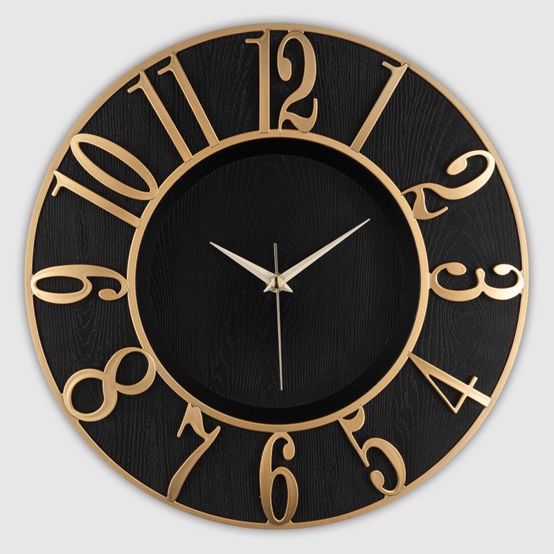 HORLOGE DECORATIVE MURALE 34 CM MIX OR/ARGENT