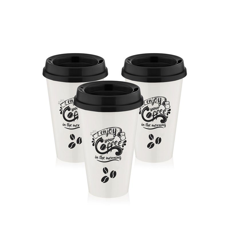 SET 3 GOBELETS CAFE PLASTIQUE COULEUR BEIGE