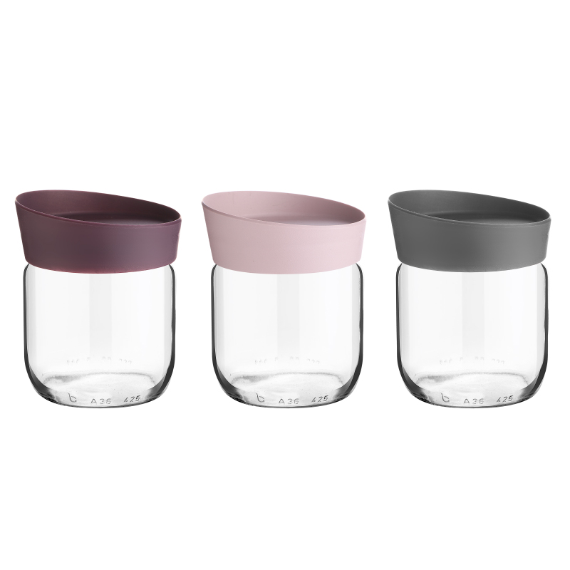 POT VERRE 425 CC MIX ROSE/VIOLET/GRIS
