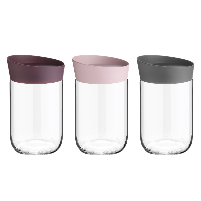 POT VERRE 660 CC MIX ROSE/VIOLET/GRIS