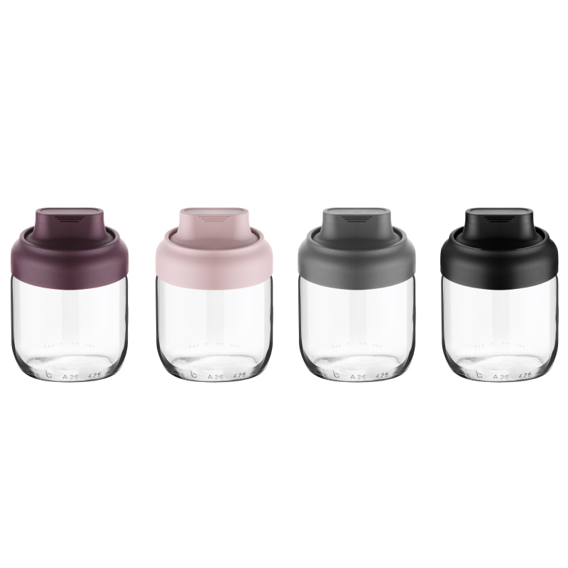 POT VERRE 425 CC MIX VIOLET/NOIR/GRIS