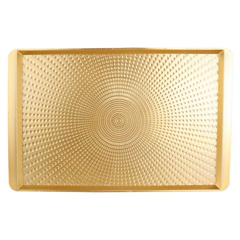 PLATEAU DECO OR PLASTIQUE 33.5X21 CM 