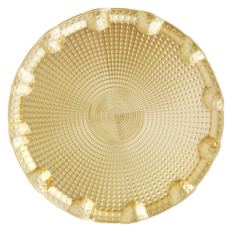 PLATEAU DECO OR PLASTIQUE 28 CM 