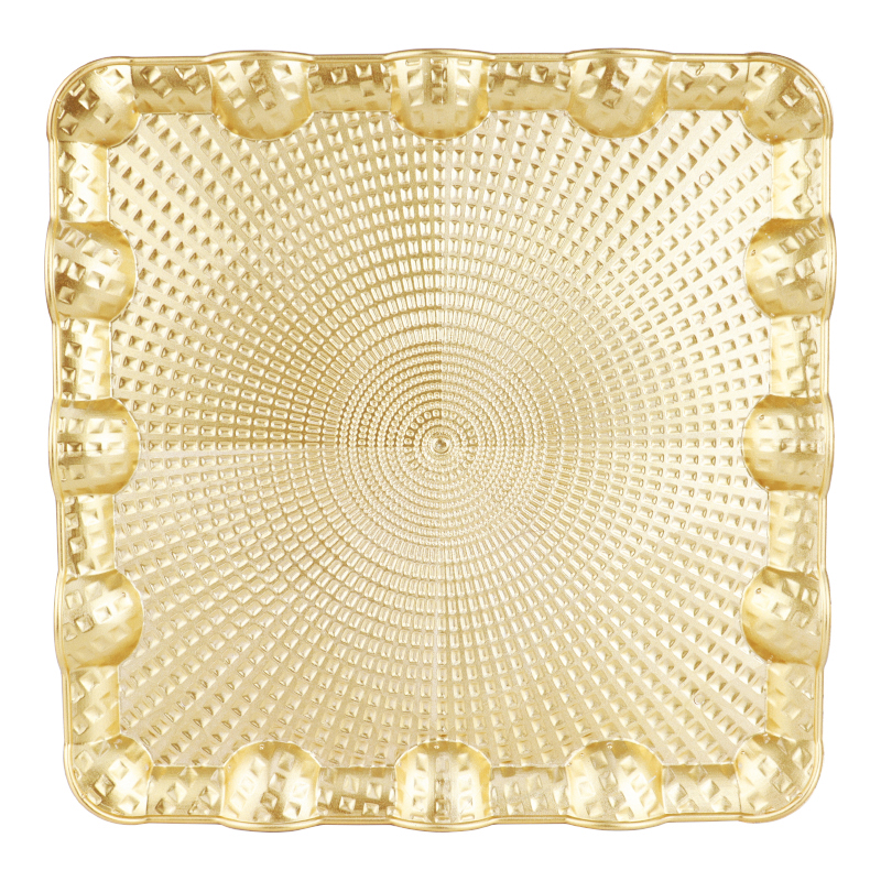 PLATEAU DECO OR PLASTIQUE 24.5 CM 