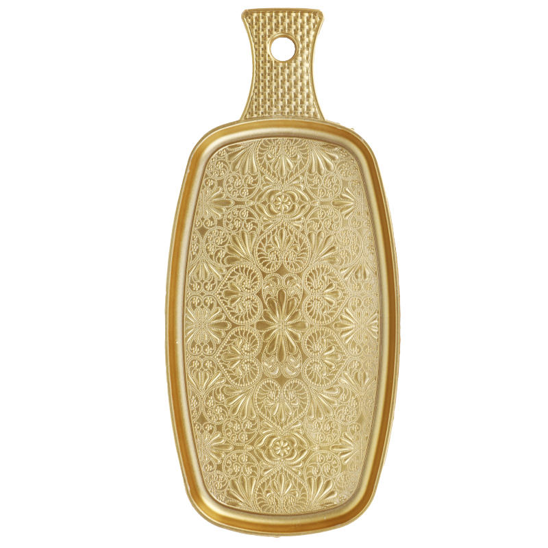 PETIT PLATEAU DECO OR PLASTIQUE 32.5 X 14 CM 